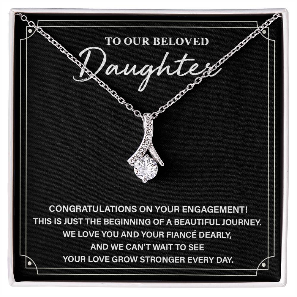 Engagement Necklace Gift for Daughter – Elegant Pendant with Card