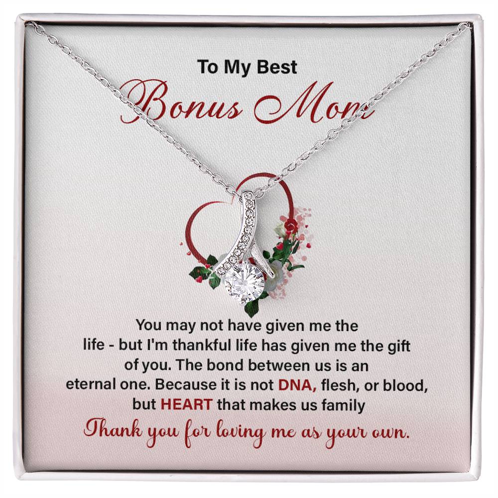 Bonus Mom Necklace Gift with Heartfelt Card