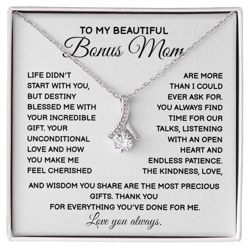 To My Beautiful Bonus Mom Beautiful Bonus Mom Necklace Unique Gift For Bonus Mom Thoughtful Jewelry For Bonus Mom Thank You Bonus Mom Gift Special Occasion Gift For Bonus Mom Unique Bonus Mom Jewelry Bonus Mom Special Bond Necklace