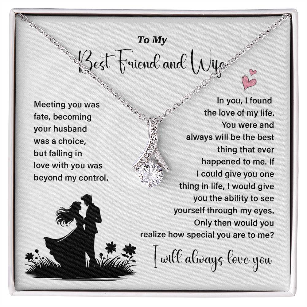 Best Friend and Wife Necklace Gift Box