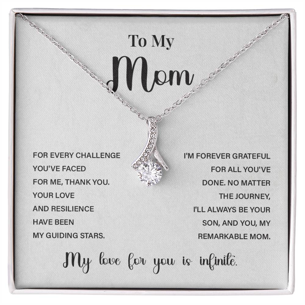 Gift Necklace for Mom from Son with Inspirational Guiding Stars Note