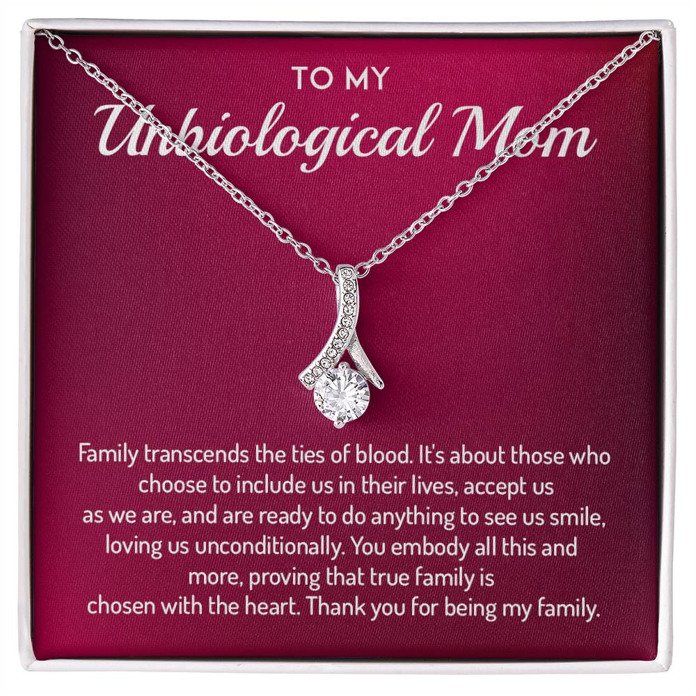 To My Unbiological Mom Necklace For Special Bond With Unbiological Mom Unique Family Bond Necklace Family Choice Necklace Proud Daughter Gift For Unbiological Mom Meaningful Gift For Unbiological Mom Necklace For Chosen Family Biological Mom Necklace Gift