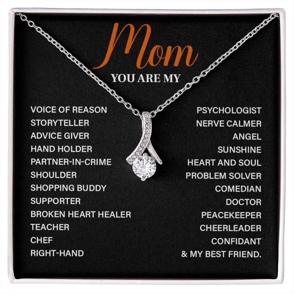 Heart Necklace for Mom with Inspirational Role Message Card