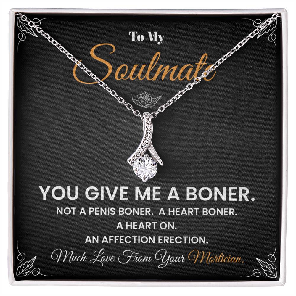 Soulmate Necklace Gift from Mortician – Funny Card