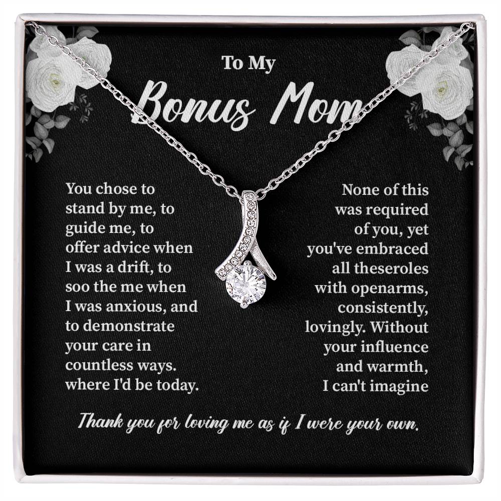 Bonus Mom Necklace from Daughter with Gift Box