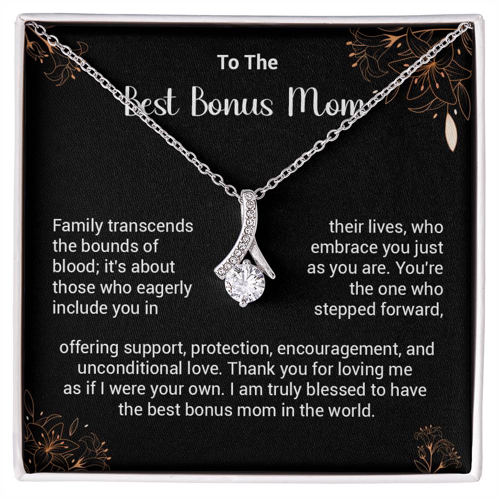 Best Bonus Mom Necklace Gift with Love Note
