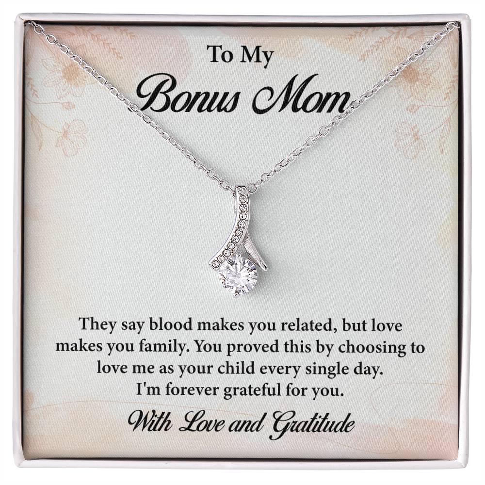 Bonus Mom Necklace Gift from Stepson or Stepdaughter – Jewelry for Mother’s Day, Birthday, Christmas