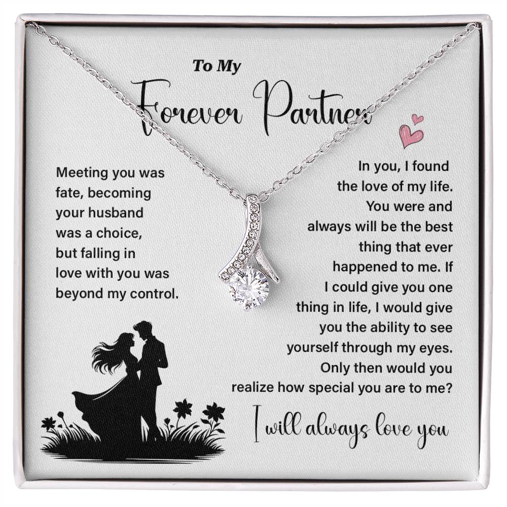 Forever Partner Necklace Gift for Wife – Love Card Box