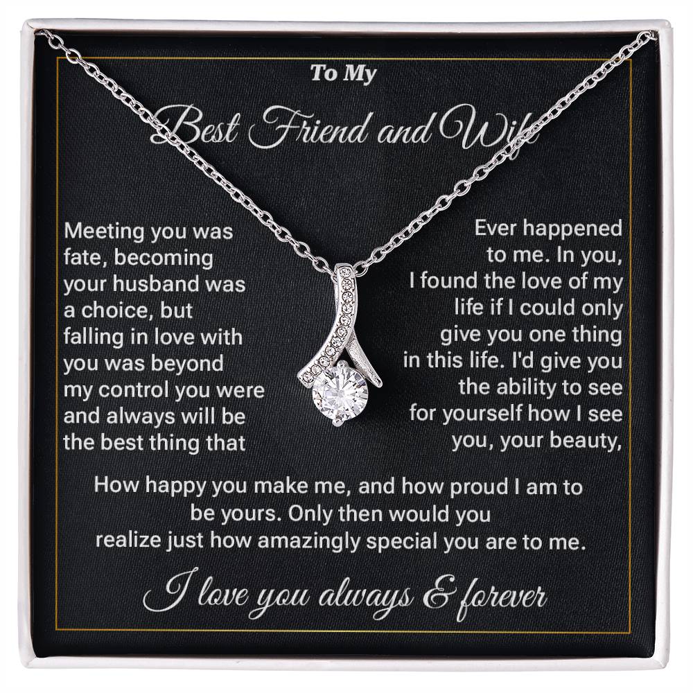 Best Friend and Wife Necklace Gift – Message Card