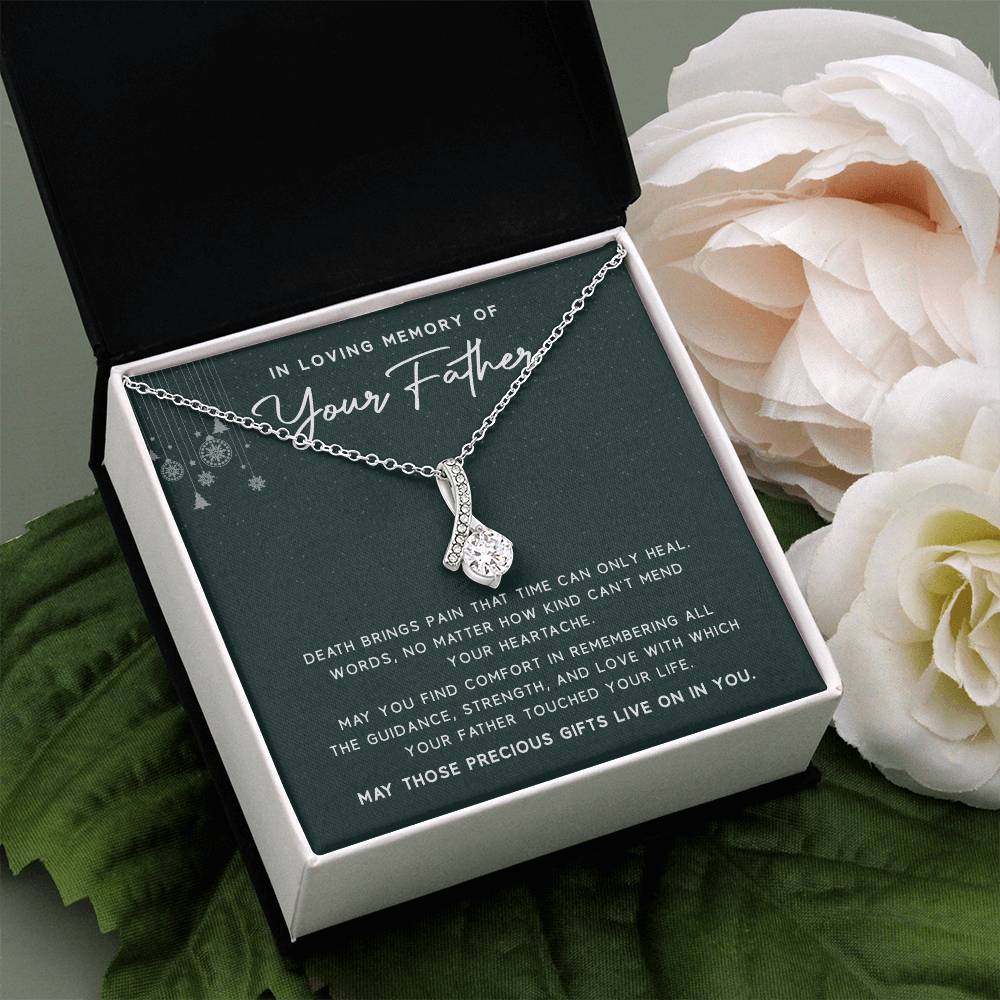 Memorial Jewelry Gift for Loss of Father with Message Card