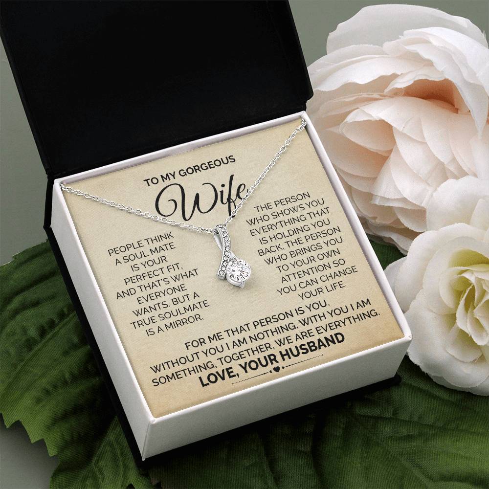 Wife Soulmate Necklace from Husband With Message Card