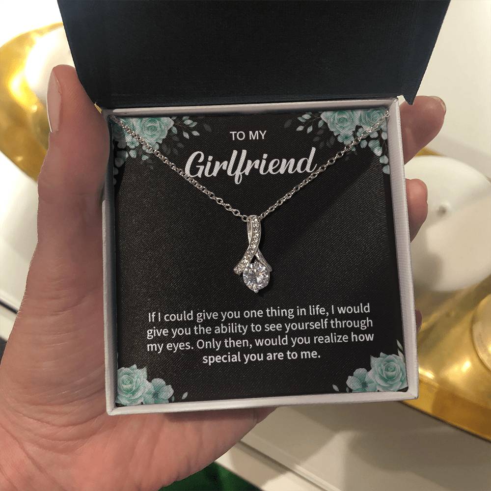 To My Girlfriend Necklace – Jewelry Gift with Message Card