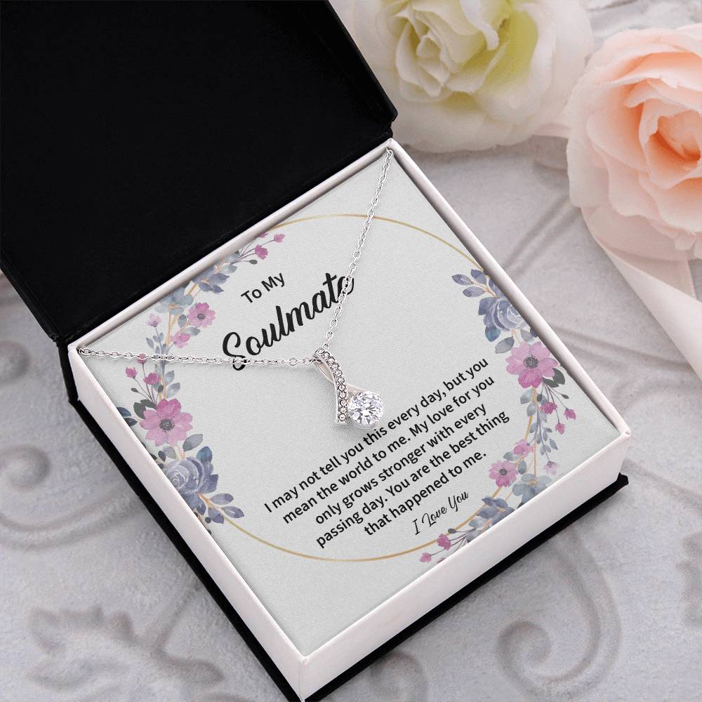 Soulmate Necklace Gift for Her – Love Message Card