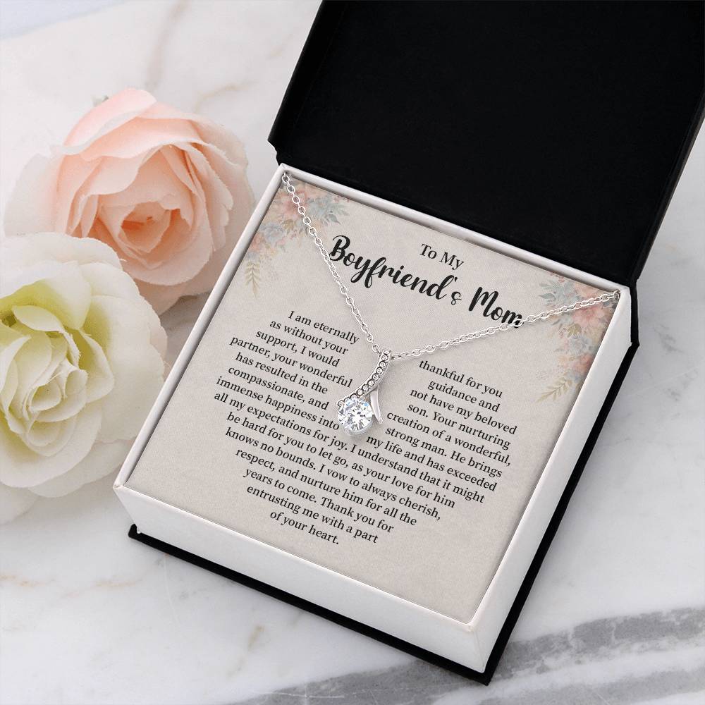Boyfriend’s Mom Necklace Gift with Sentimental Card