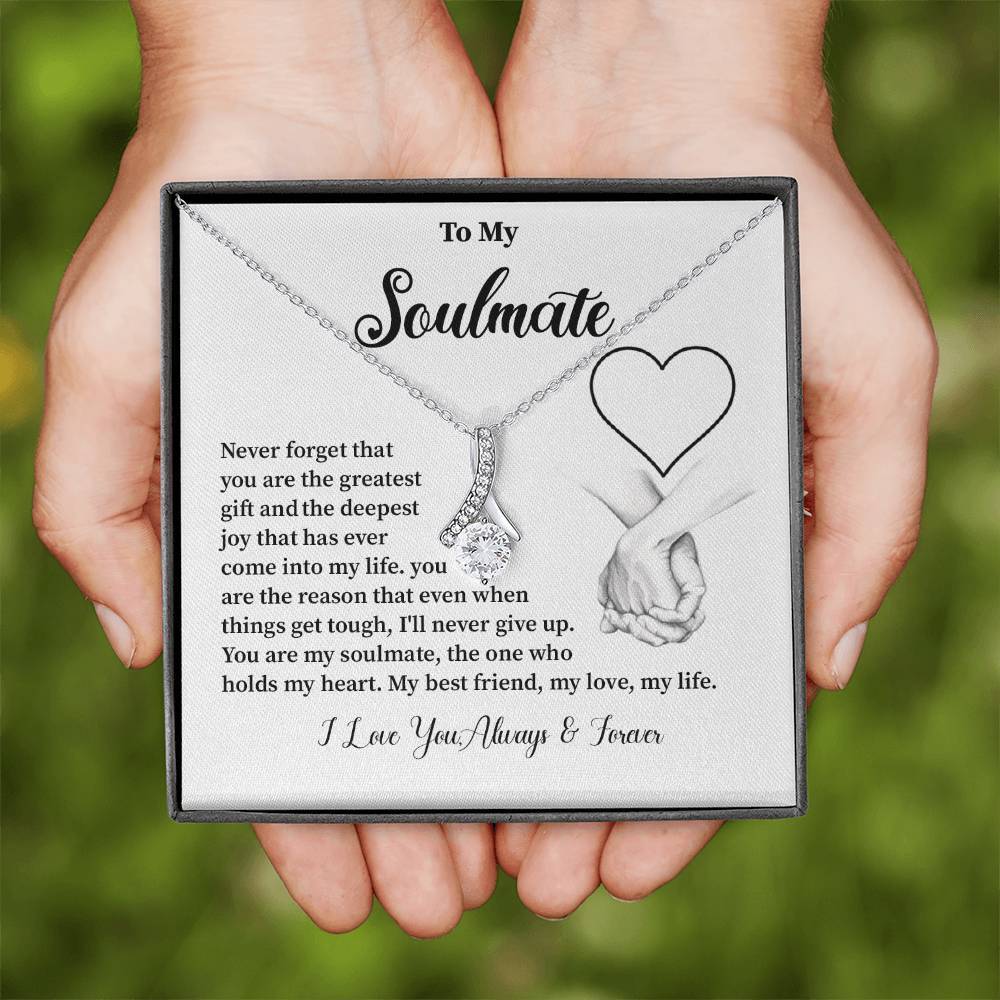 Soulmate Necklace Gift for Her – Message Card and Gift Box