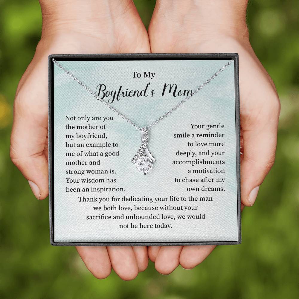 Boyfriend’s Mom Gift Necklace with Mint Message Card