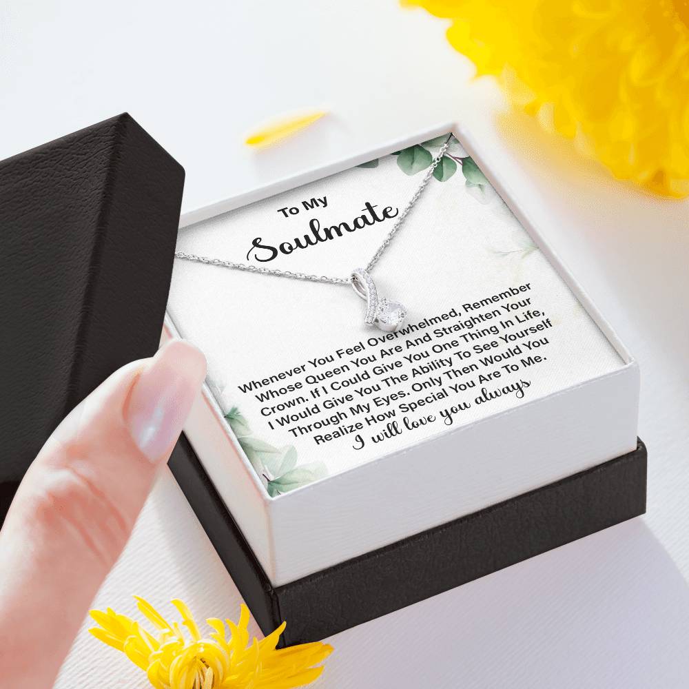Inspirational Soulmate Necklace Gift for Her – Message Card