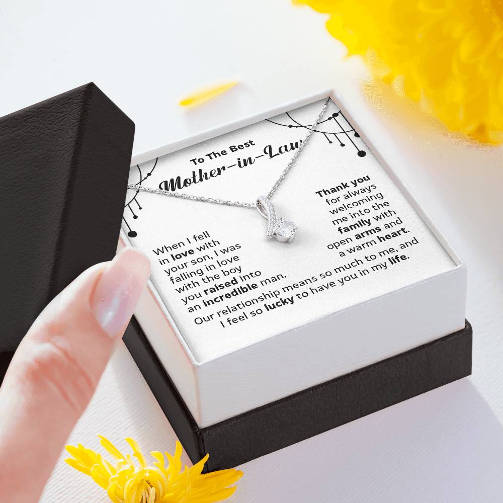 Necklace for Mother-in-Law with & Message Card, Gift Box