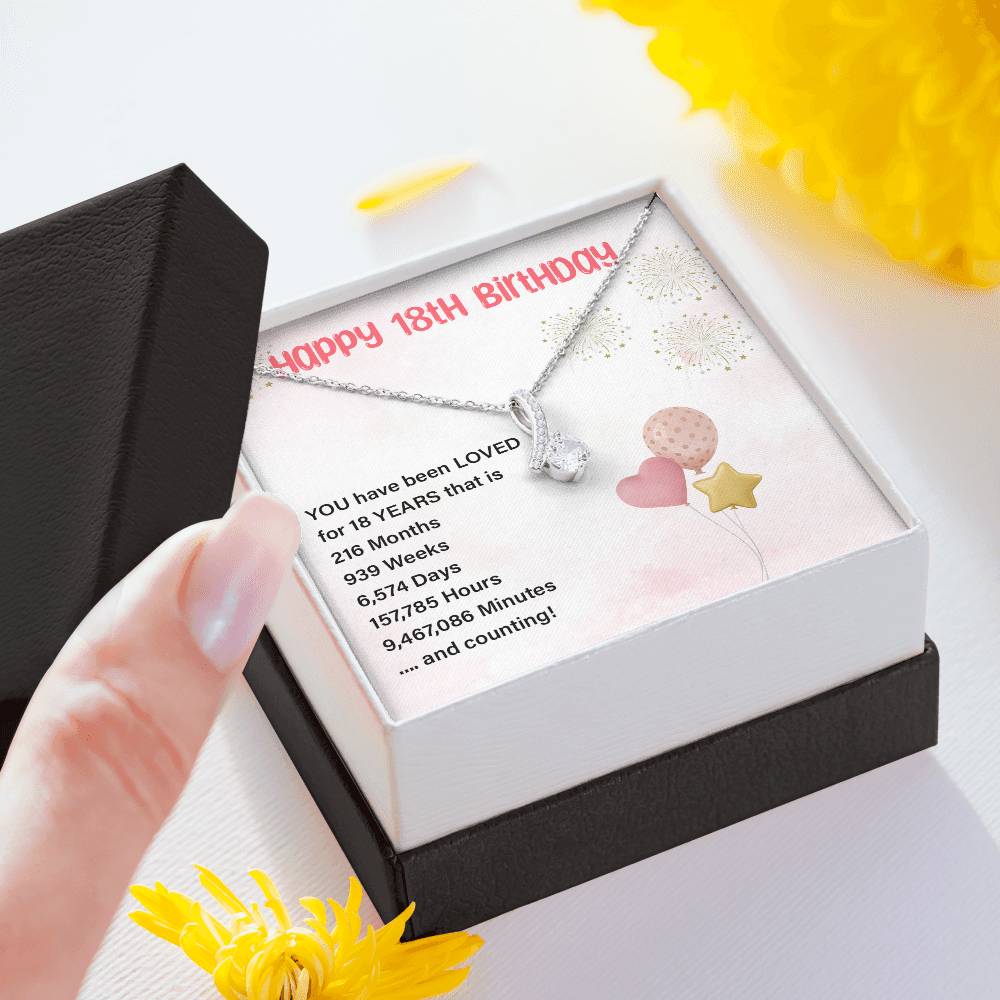 18th Birthday Necklace Gift for Her – Loved Every Minute Keepsake
