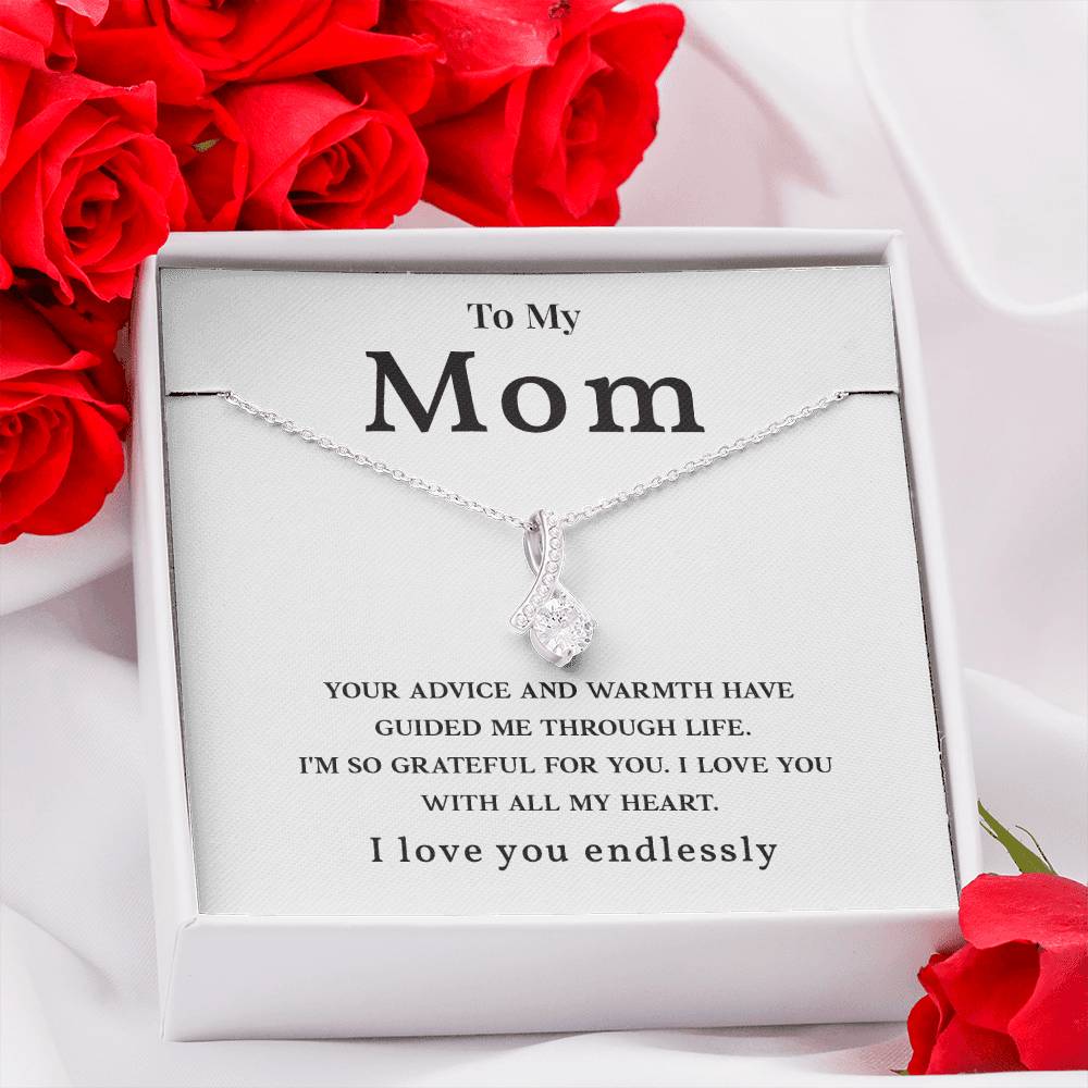 Necklace Gift for Mom with Heartfelt Message Card