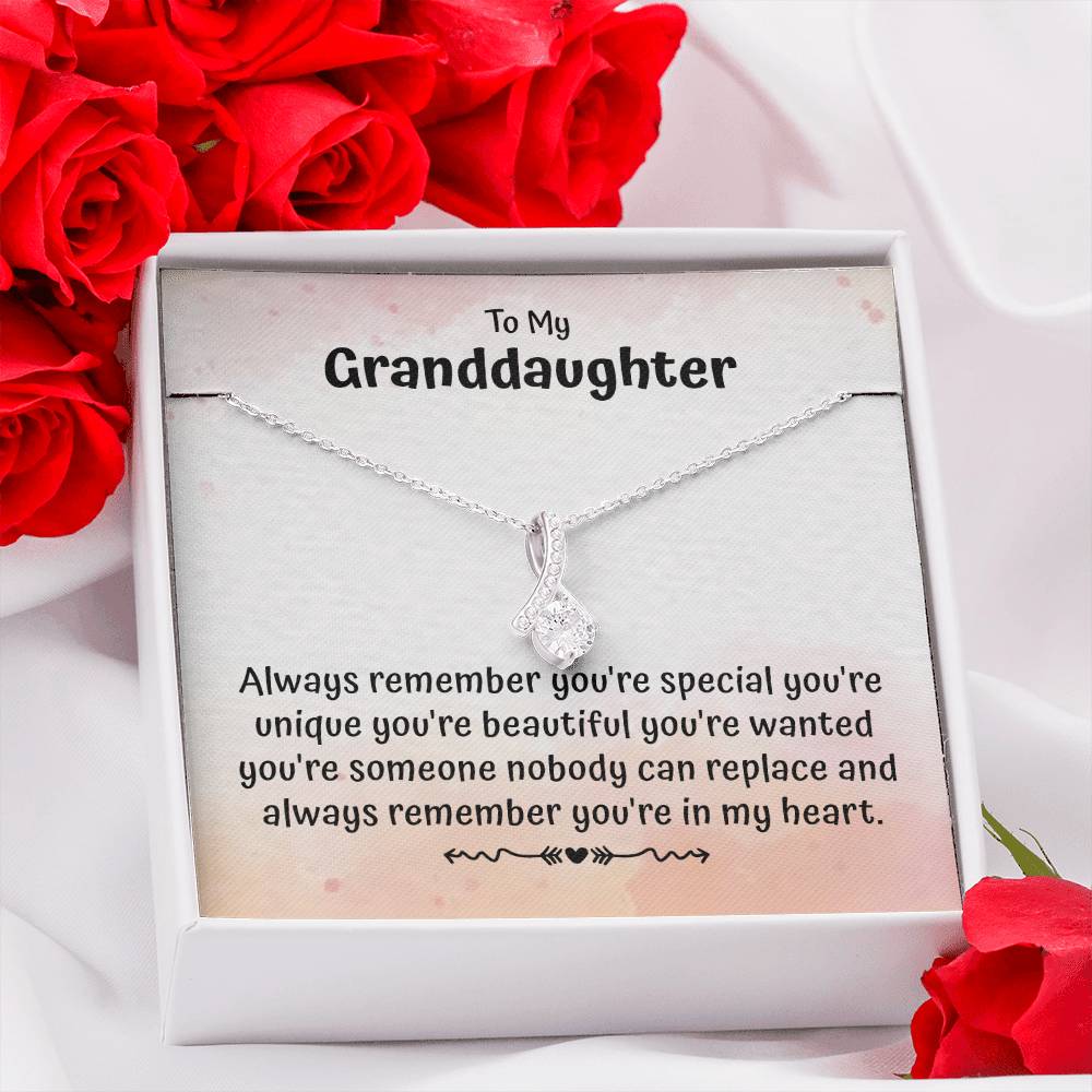 To My Granddaughter Necklace Gift From Grandparents With Message Card
