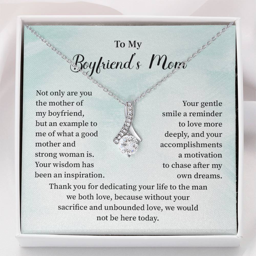 Boyfriend’s Mom Gift Necklace with Mint Message Card