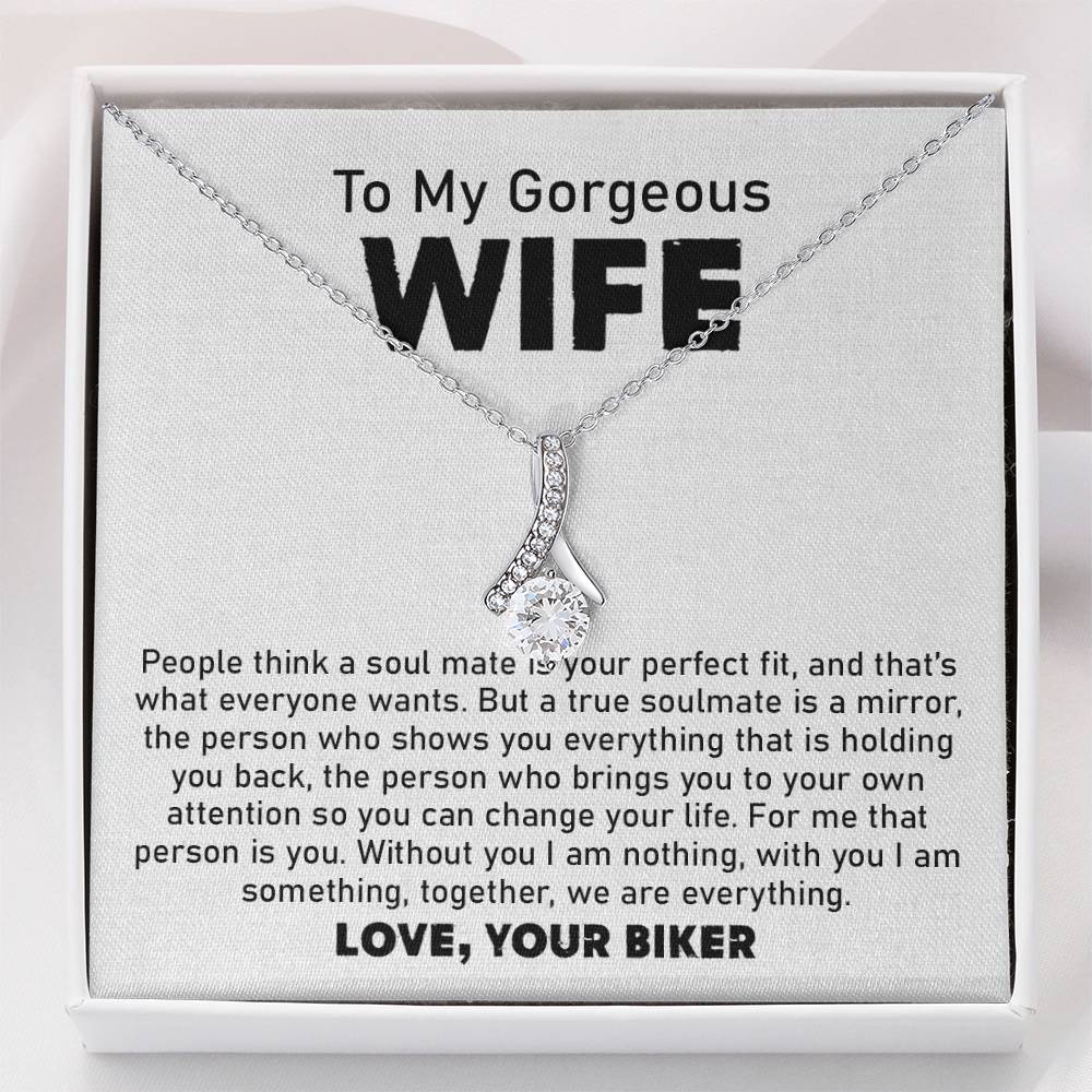 Wife Necklace Gift from Biker Husband With Love Card