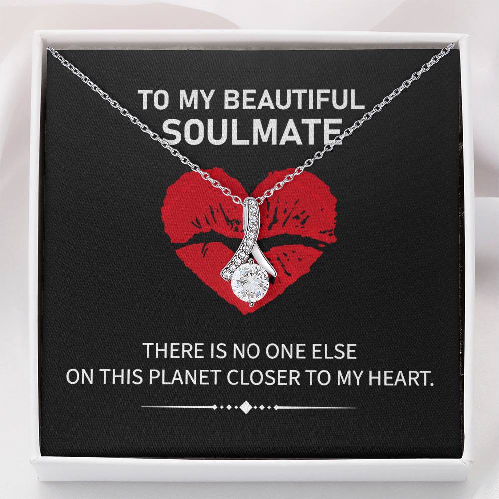 Soulmate Necklace Gift with Heartfelt Message Card