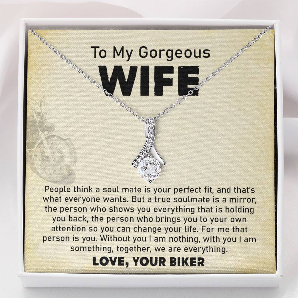 Wife Necklace Gift From Biker Husband With Message Card