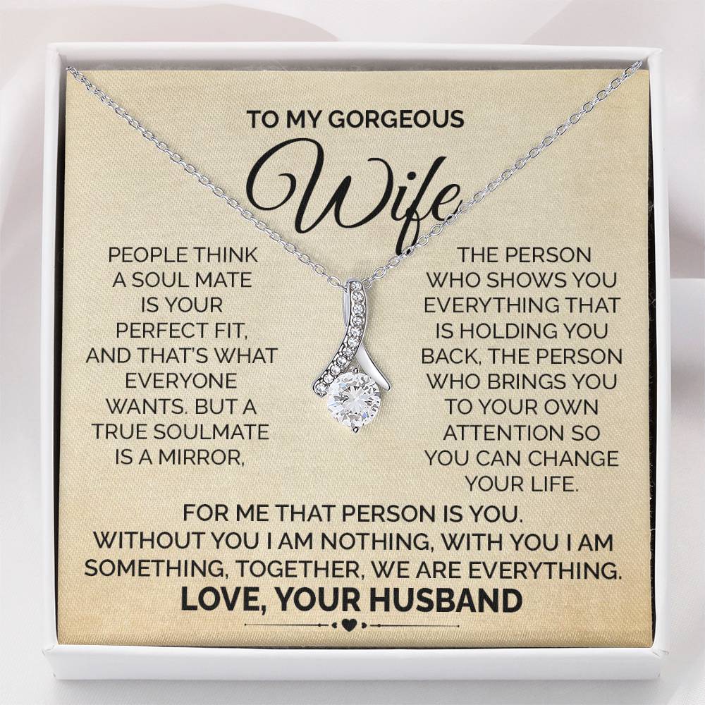 Wife Soulmate Necklace from Husband With Message Card