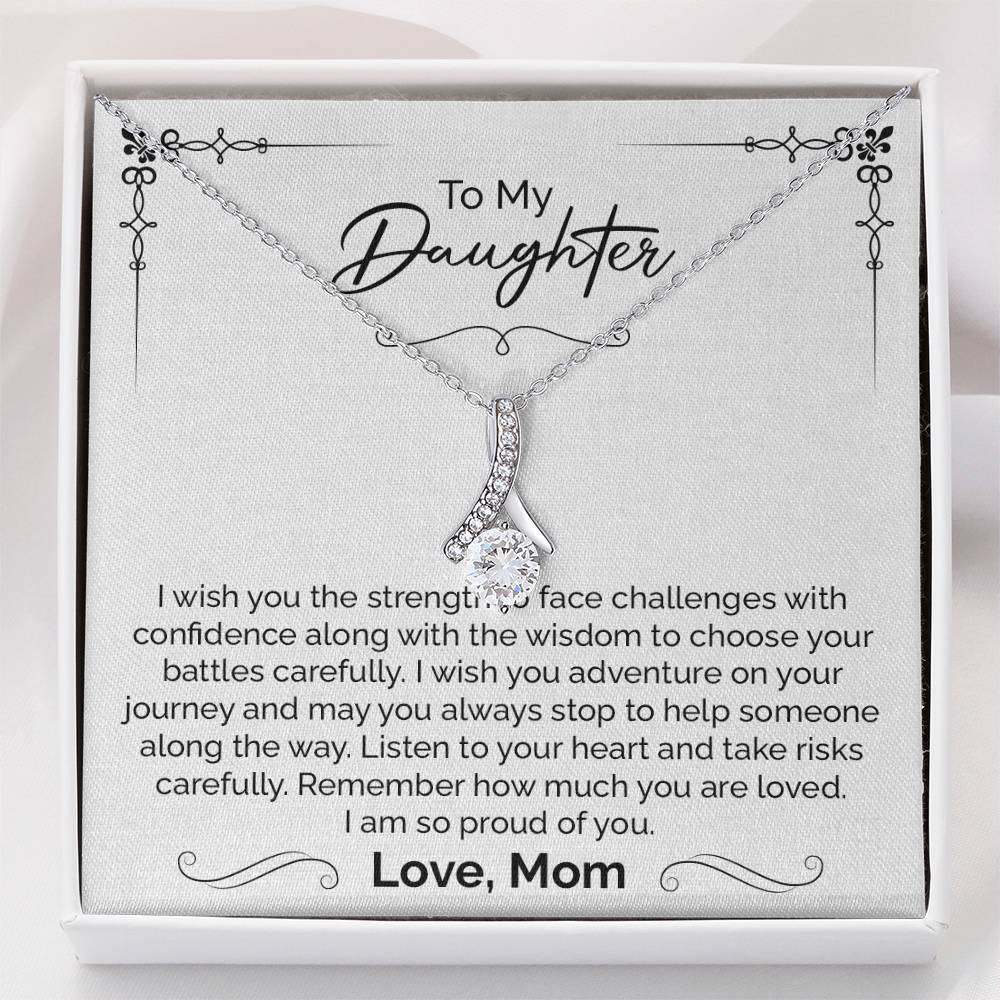 Daughter Gift Necklace from Mom with Love Note