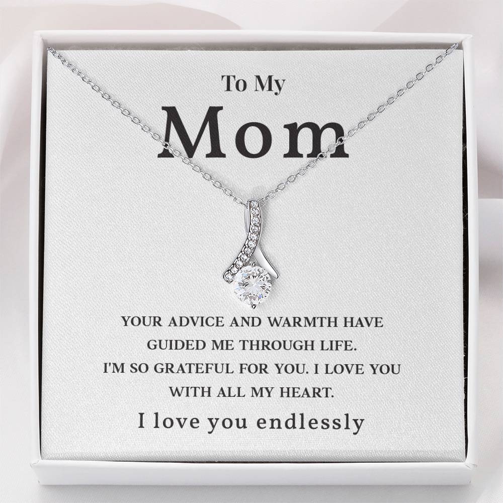 Necklace Gift for Mom with Heartfelt Message Card