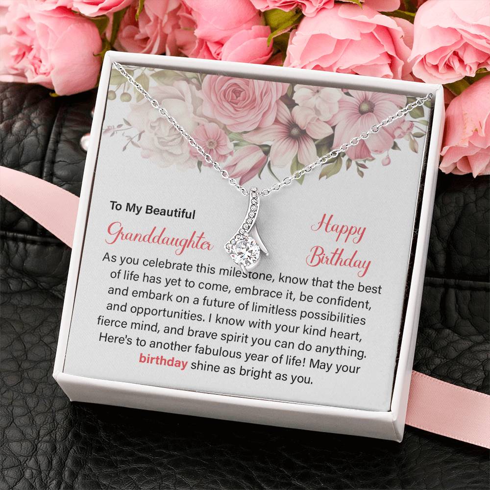 Granddaughter Birthday Necklace Gift – Message Card Box