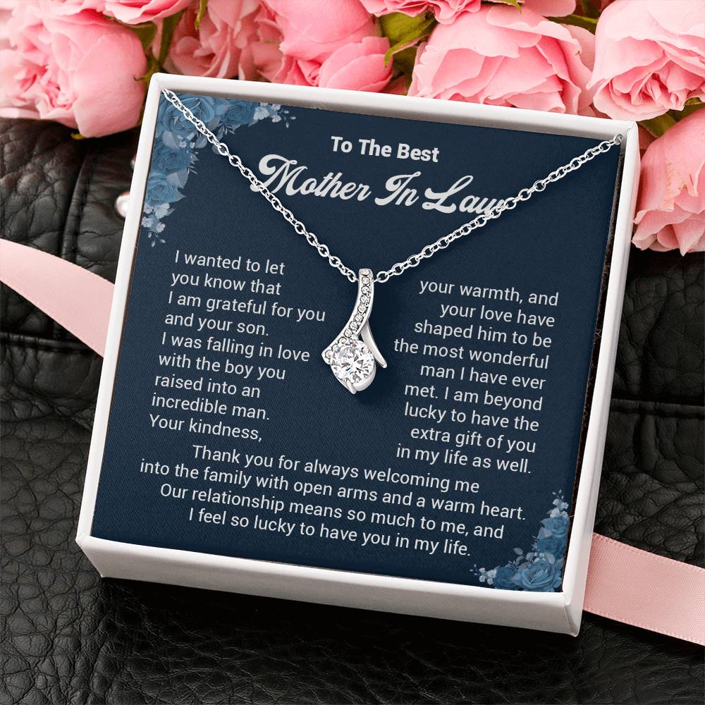Mother-in-Law Necklace Gift from Bride with Message Card