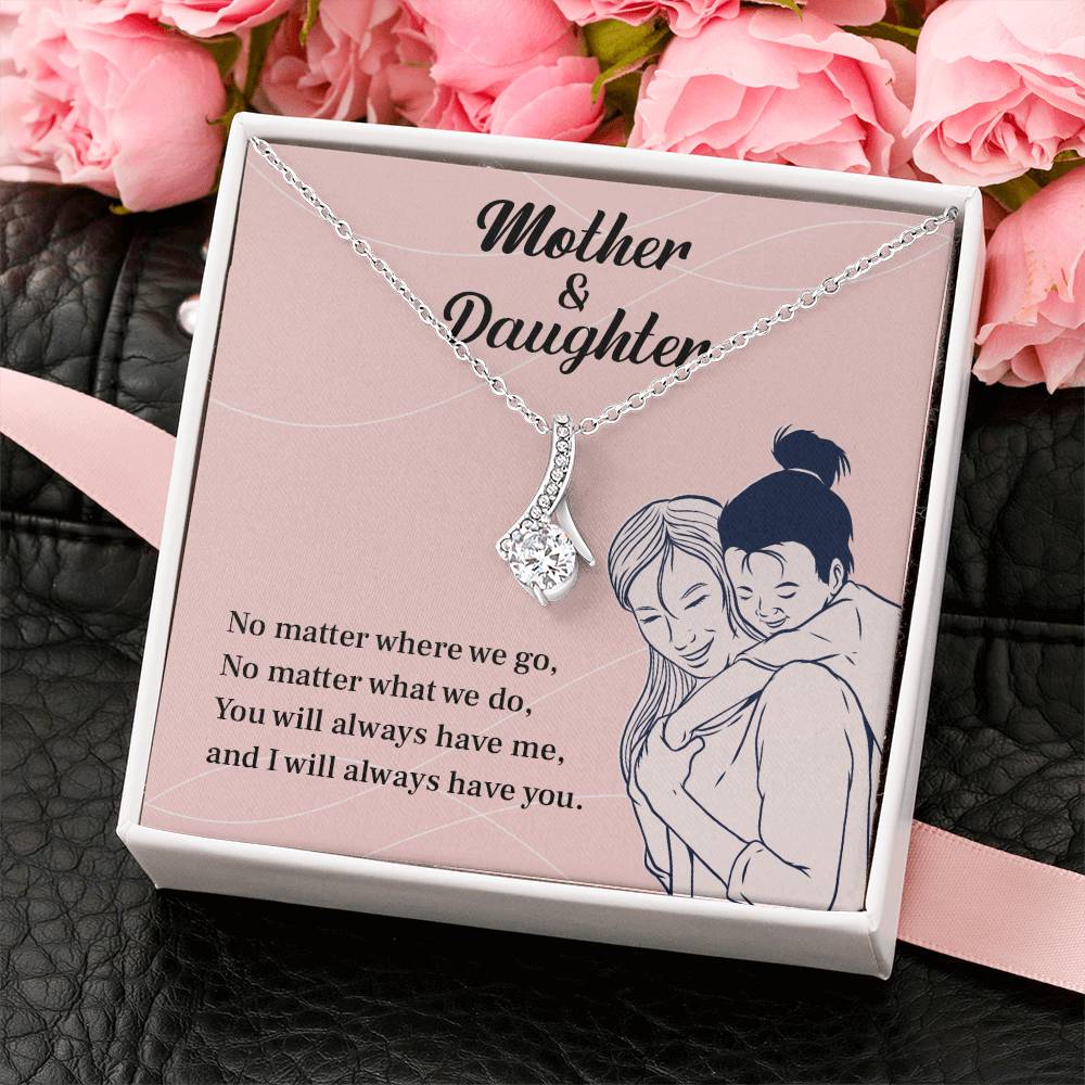 Mother Daughter Necklace Gift with Love Message