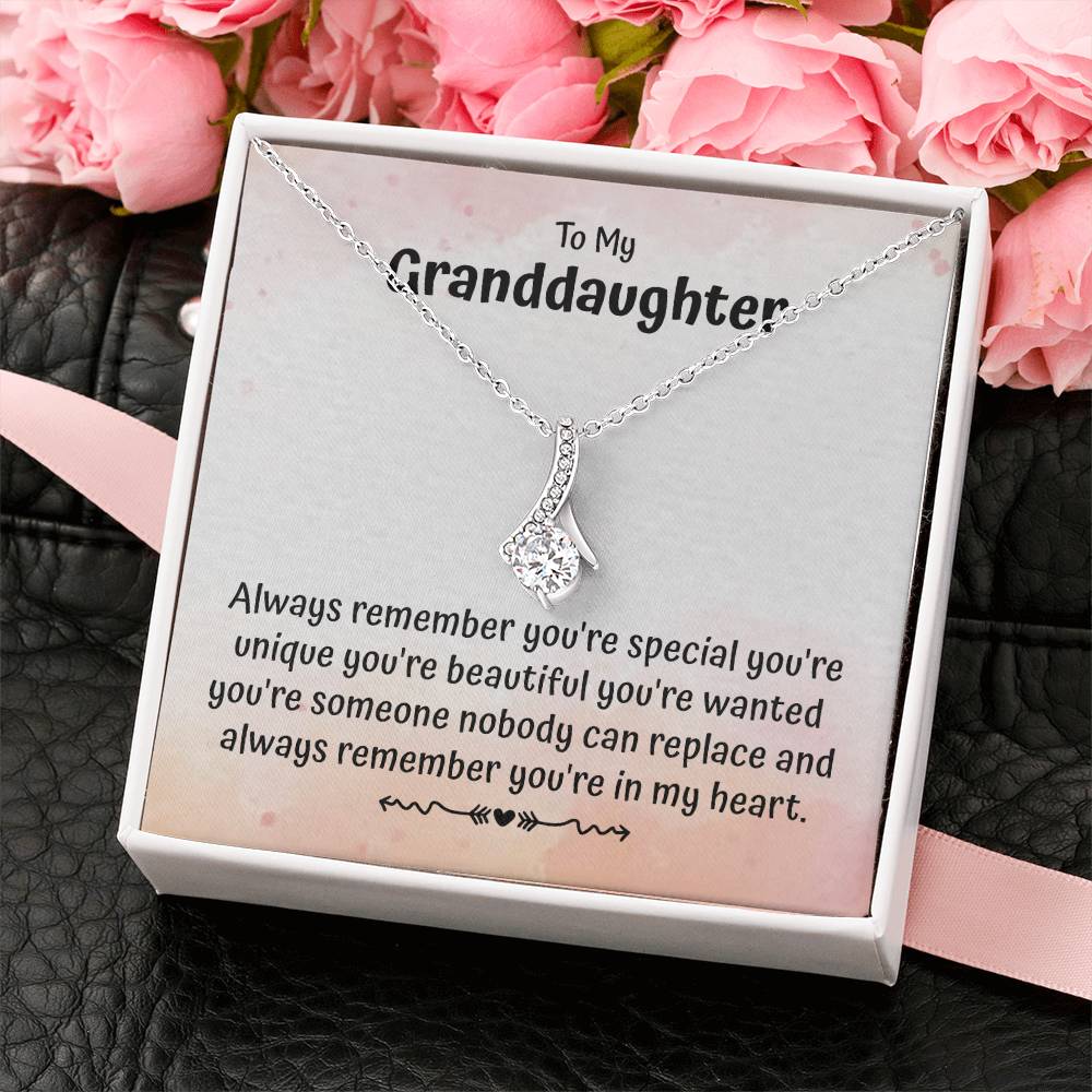 To My Granddaughter Necklace Gift From Grandparents With Message Card