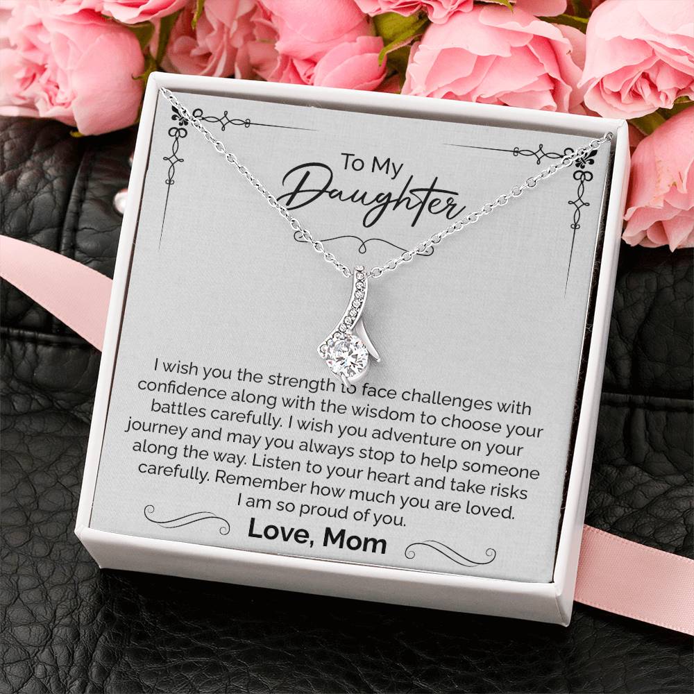 Daughter Gift Necklace from Mom with Love Note