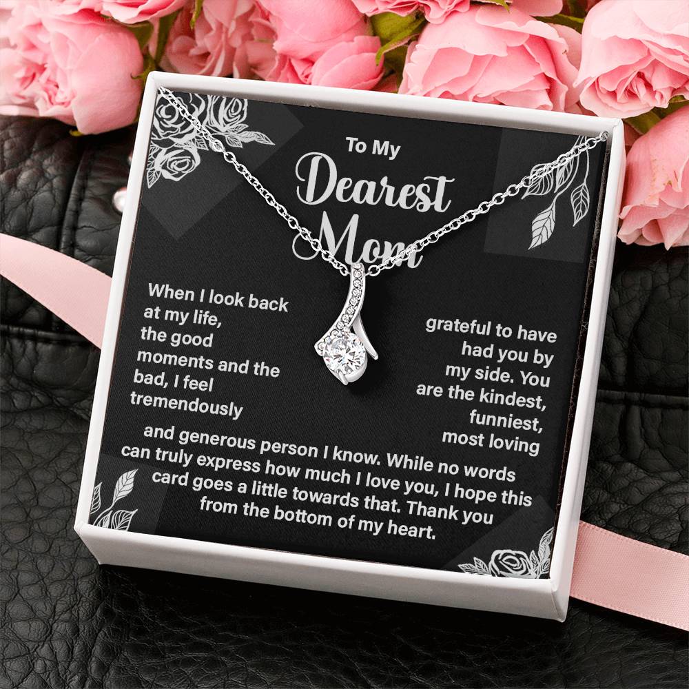 Dearest Mom Necklace Gift – Heartfelt Message Card