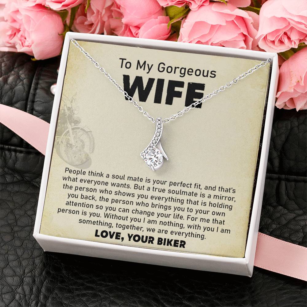 Wife Necklace Gift From Biker Husband With Message Card