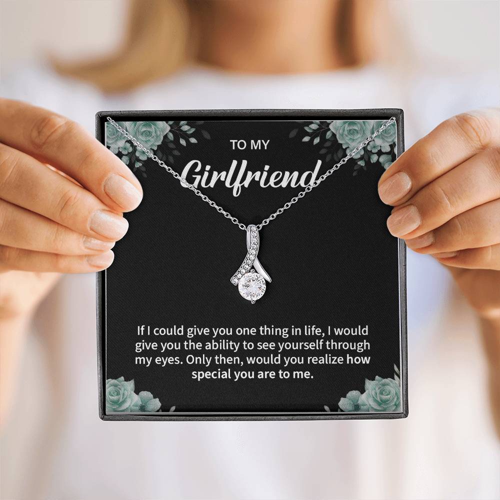 To My Girlfriend Necklace – Jewelry Gift with Message Card