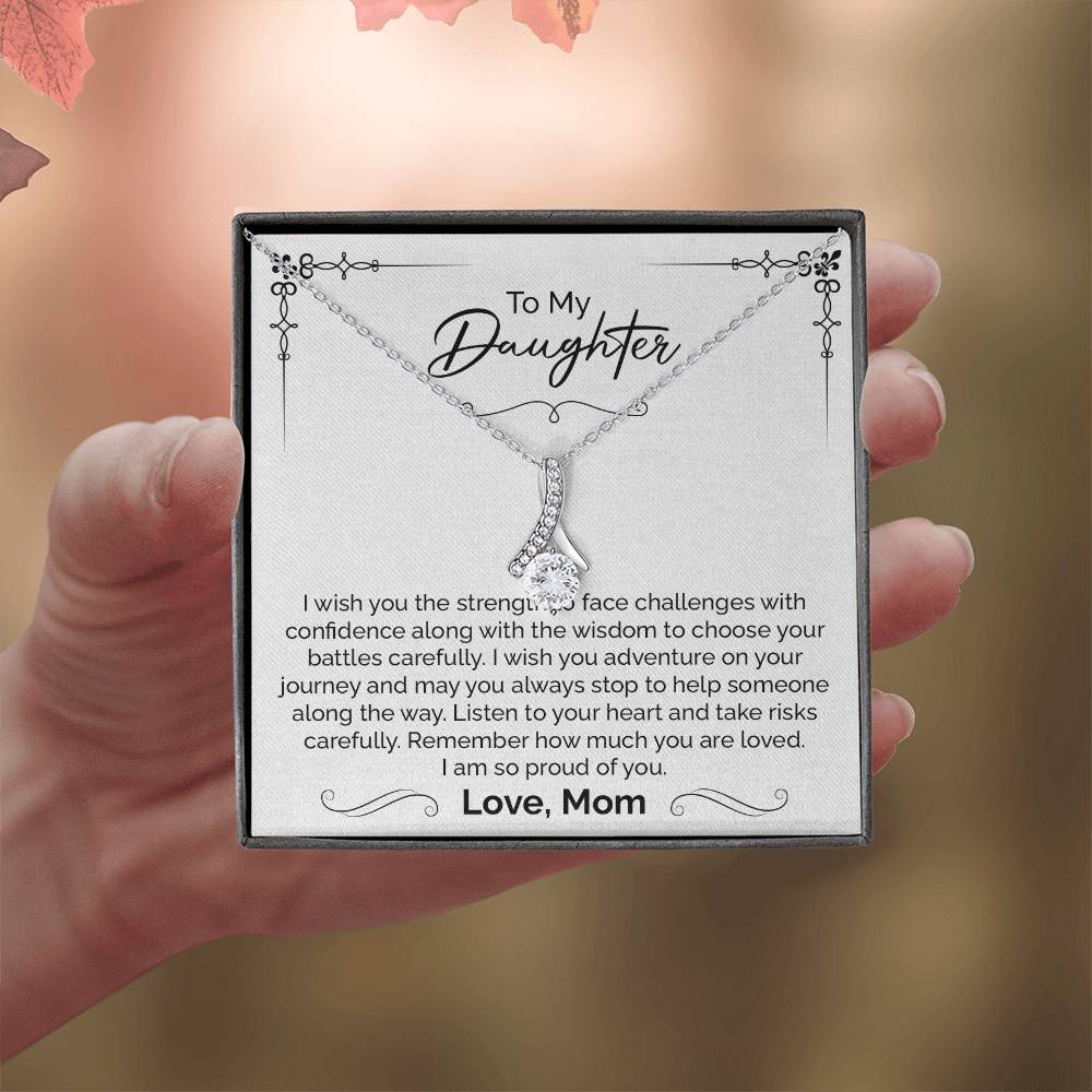 Daughter Gift Necklace from Mom with Love Note