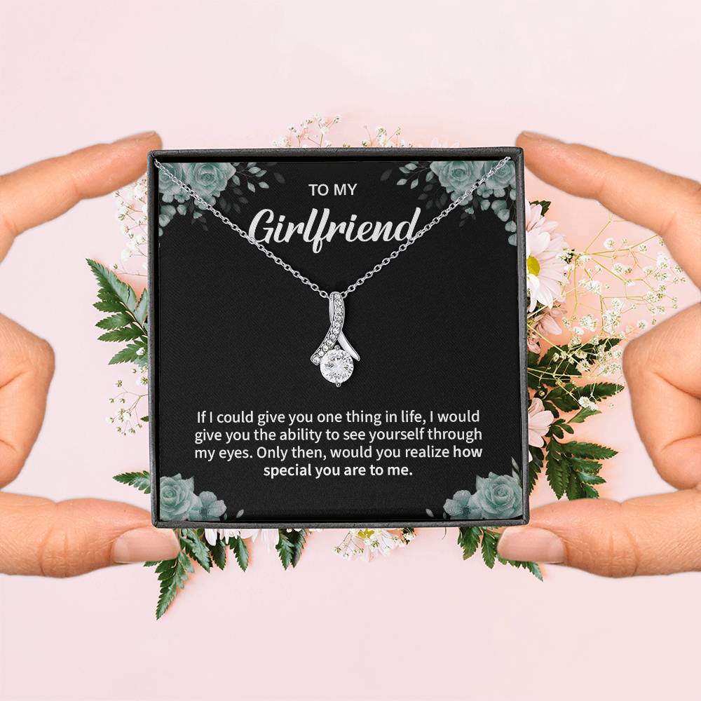 To My Girlfriend Necklace – Jewelry Gift with Message Card