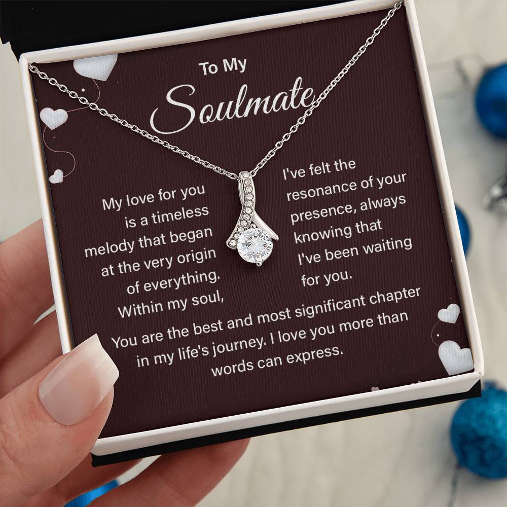 To My Soulmate Necklace Gift With Heartfelt Message Card