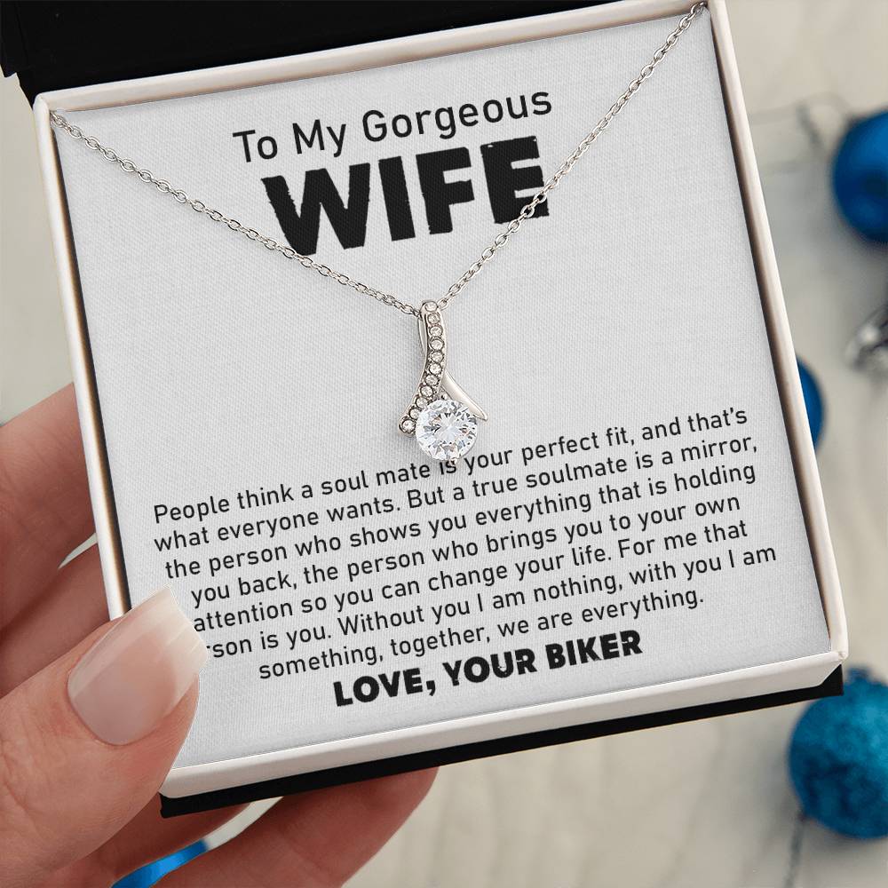 Wife Necklace Gift from Biker Husband With Love Card