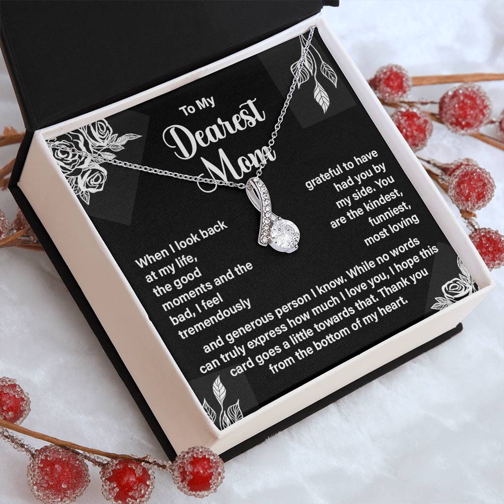 Dearest Mom Necklace Gift – Heartfelt Message Card