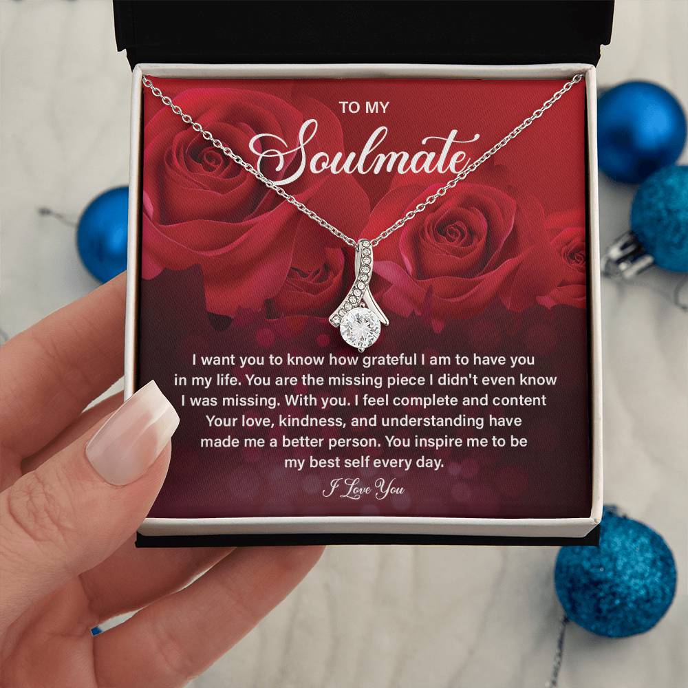 Soulmate Necklace Gift – Grateful Heart Message Card