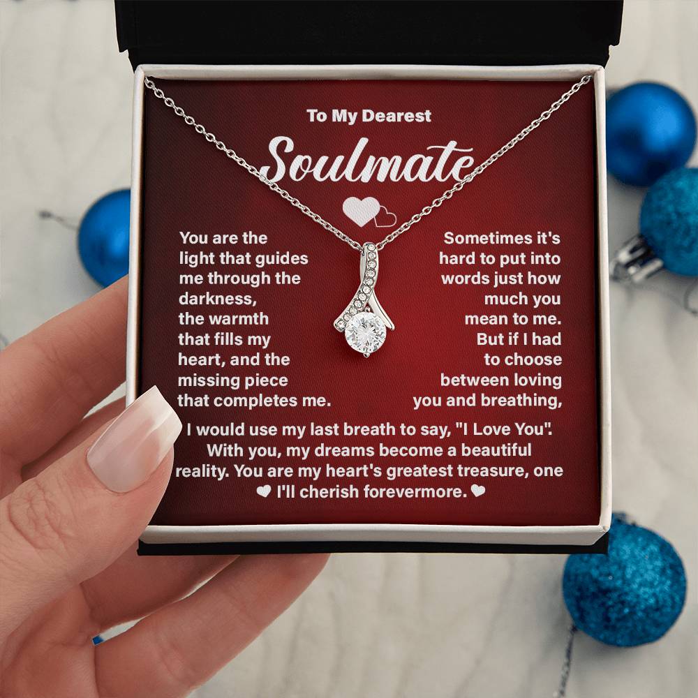 Soulmate Necklace Gift for Her – Message Card and Gift Box