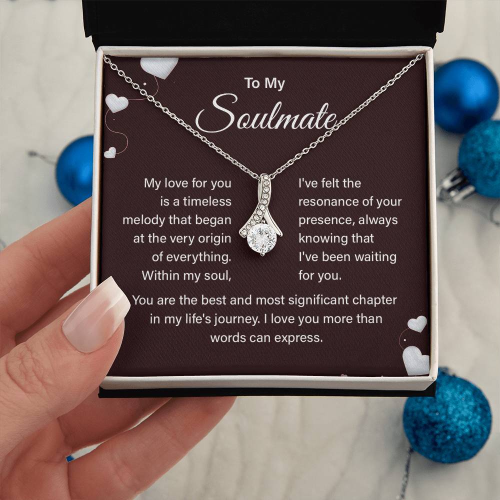 To My Soulmate Necklace Gift With Heartfelt Message Card