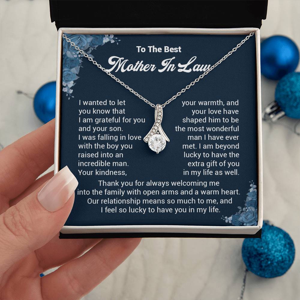 Mother-in-Law Necklace Gift from Bride with Message Card