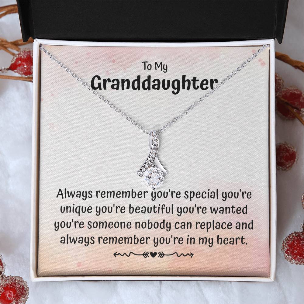 To My Granddaughter Necklace Gift From Grandparents With Message Card